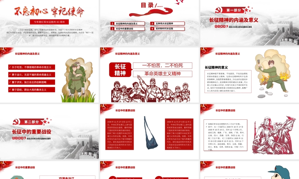 长征精神纪念长征胜利83周年PPT模板.pptx