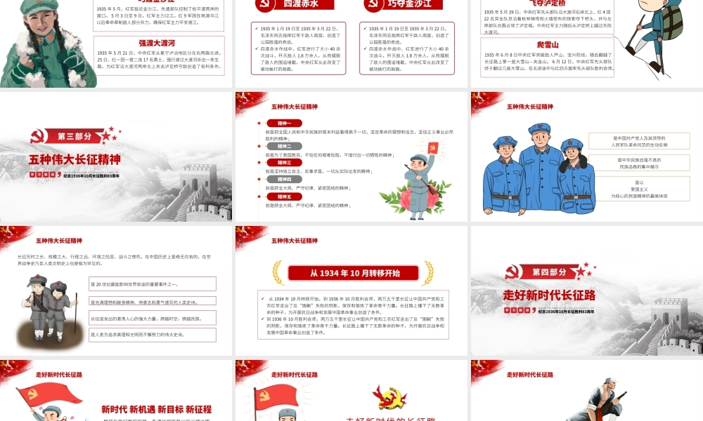 长征精神纪念长征胜利83周年PPT模板.pptx