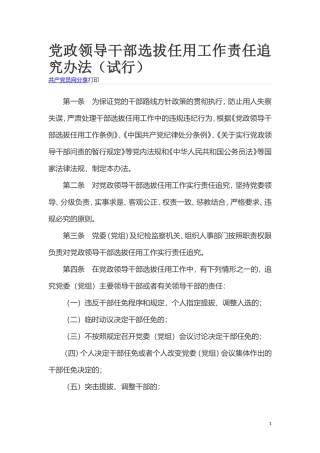党政领导干部选拔任用工作责任追究办法（试行）.doc