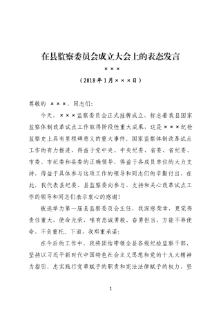在监委成立大会上的表态发言1.16.docx