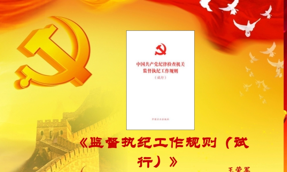 工作实务：监督执纪工作规则课件