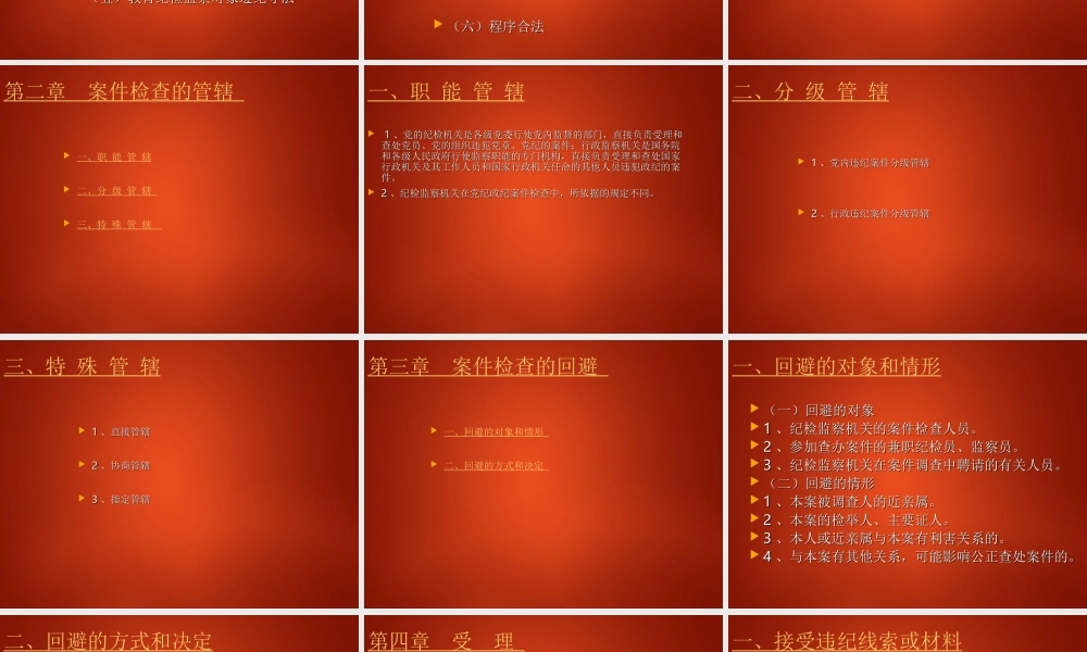 纪律审查工作的程序和方法