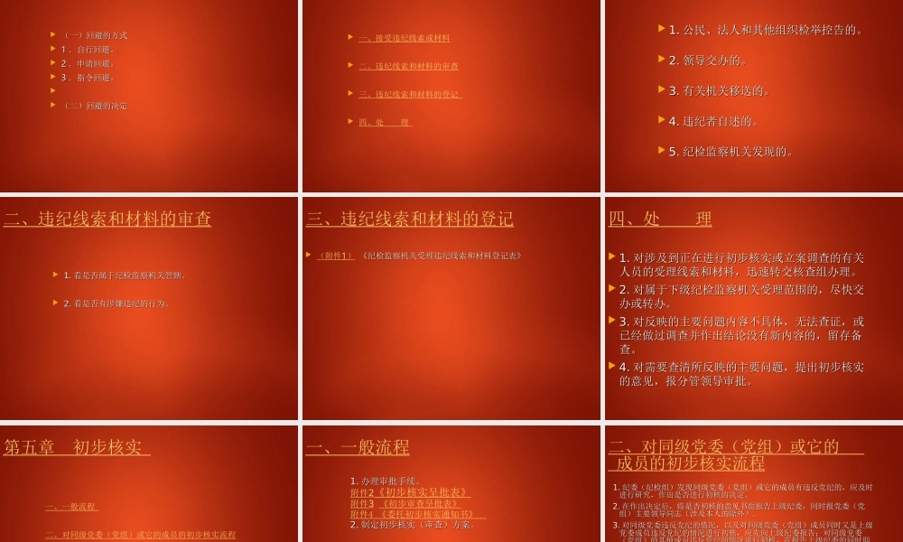 纪律审查工作的程序和方法