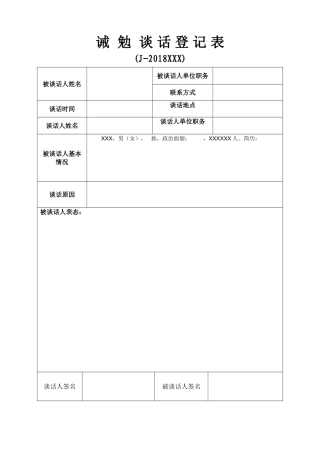 诫勉谈话（模板）