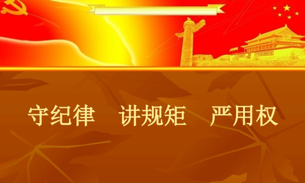 守纪律讲规矩严用权.ppt