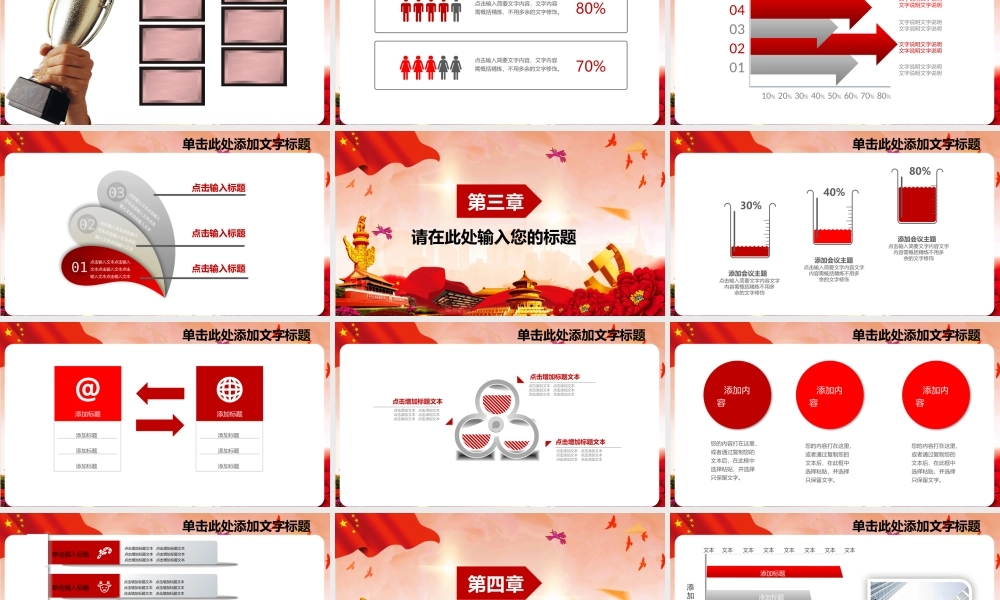 党政工作汇报（精美模板）