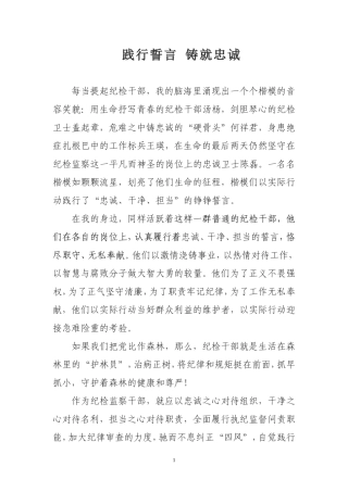 践行誓言 铸就忠诚.doc
