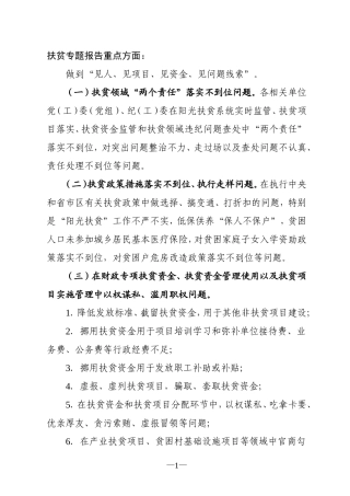 扶贫专题报告重点方面.doc