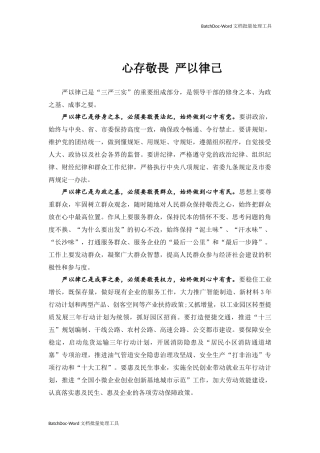 心存敬畏 严以律己.docx