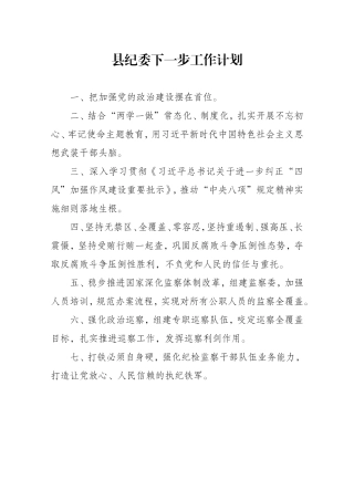 县纪委下一步工作计划.doc