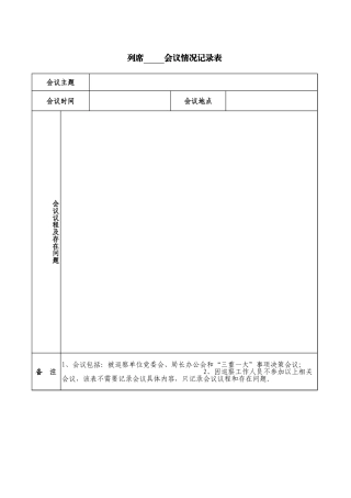 8.列席会议情况记录表（用于记录列席会议的具体情况）