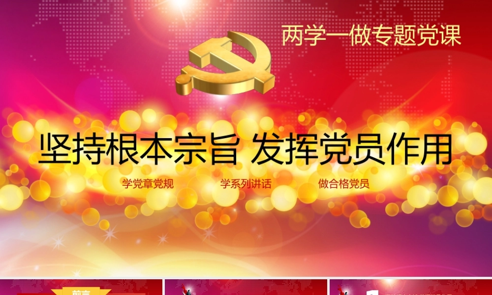 坚持根本宗旨 发挥党员作用