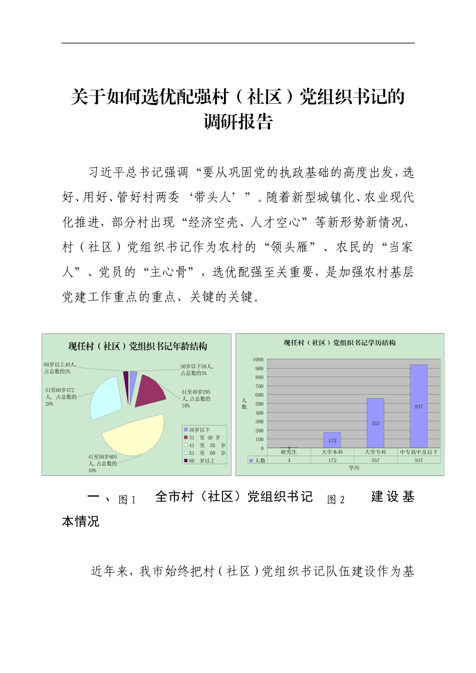 （精品材料）关于如何选优配强村（社区）党组织书记的调研报告_第1页