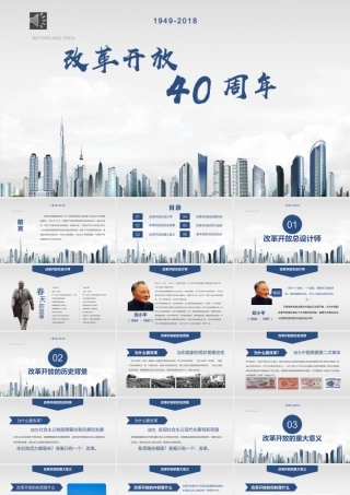 纪念改革开放40周年专题讲话PPT