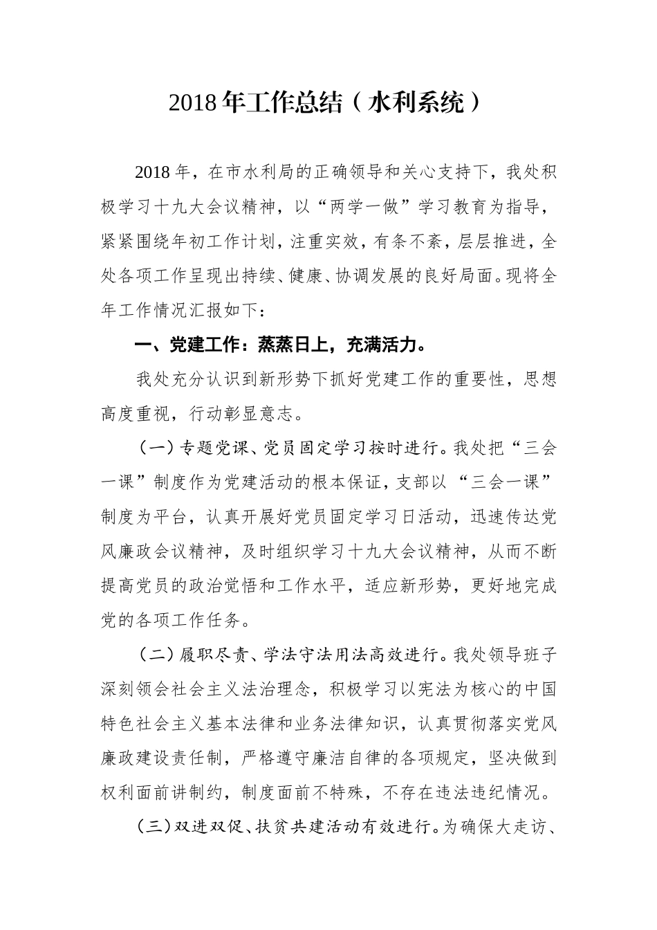 202×年工作总结（水利系统）_第1页