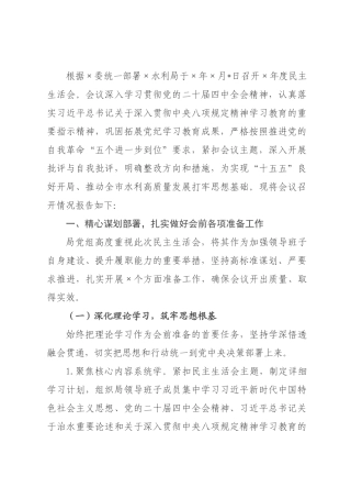 某水利×2026年度民主生活会召开情况报告_.docx