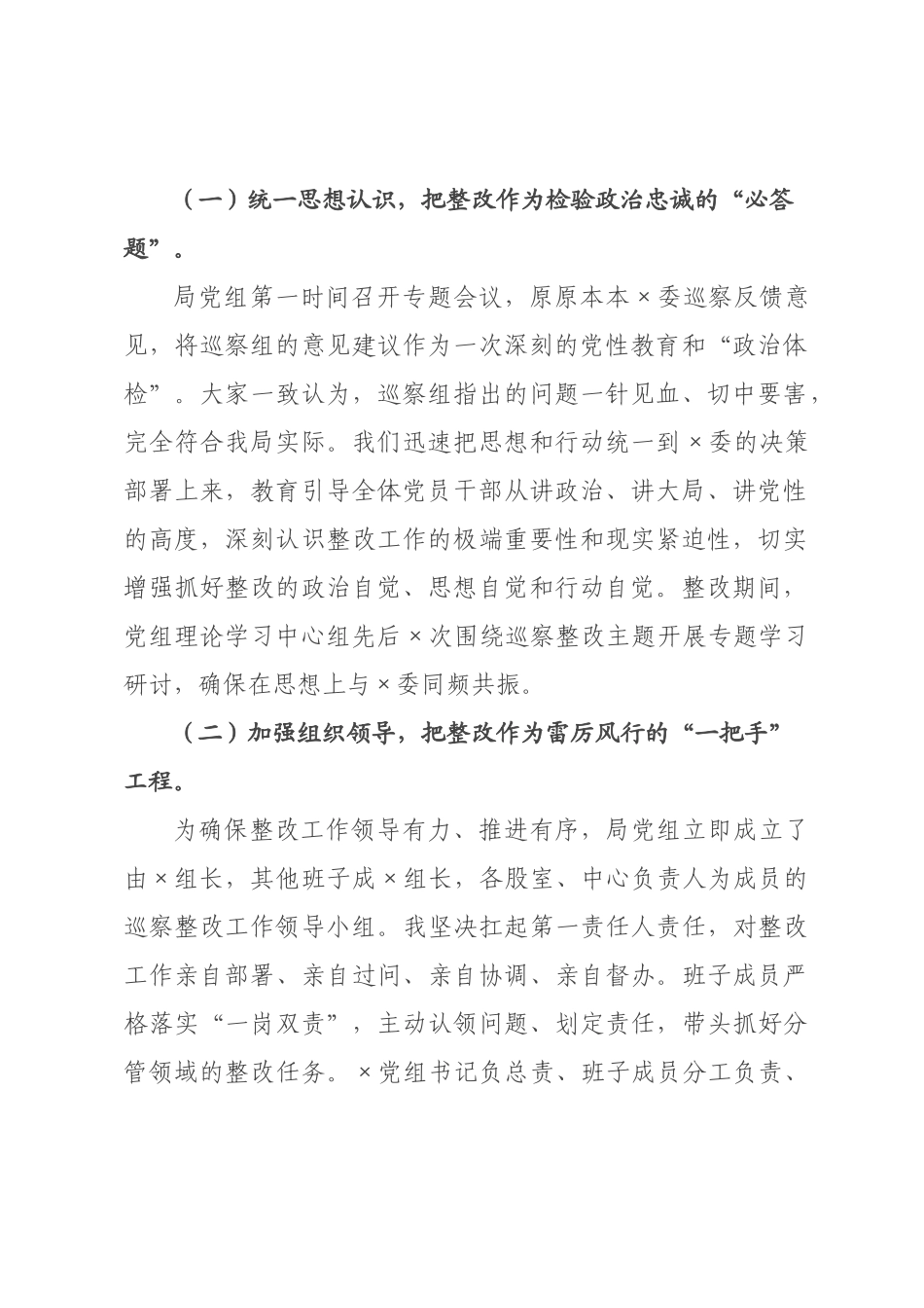 某×2026年扎实做好巡察整改后半篇文章工作报告总结材料.docx_第2页