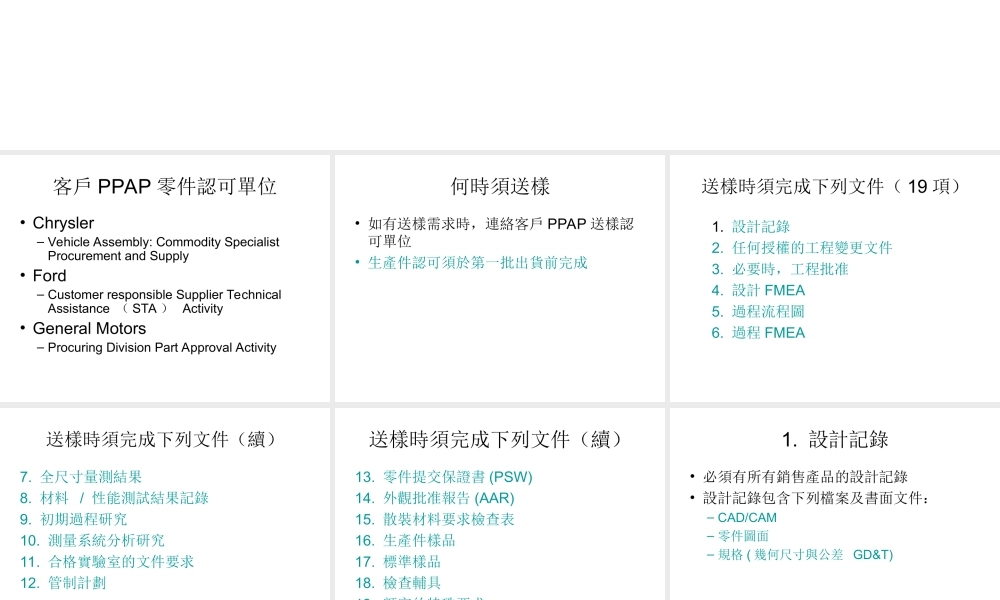 PPAP生产件批准程序的运作过程.ppt