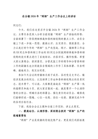 在全镇2026年“两烟”生产工作会议上的讲话.docx