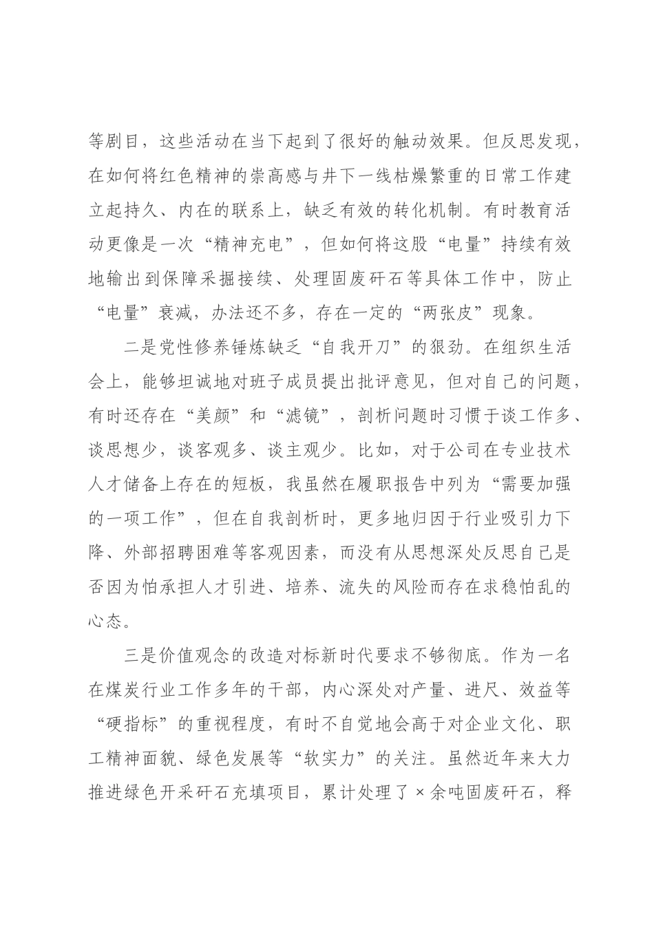 公司书记、执行董事、经理2026年度民主生活会个人对照检查材料（五个带头）.docx_第3页