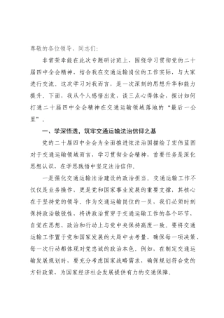 发言：以全会精神为指引，打通交通运输领域落地“最后一公里”.docx