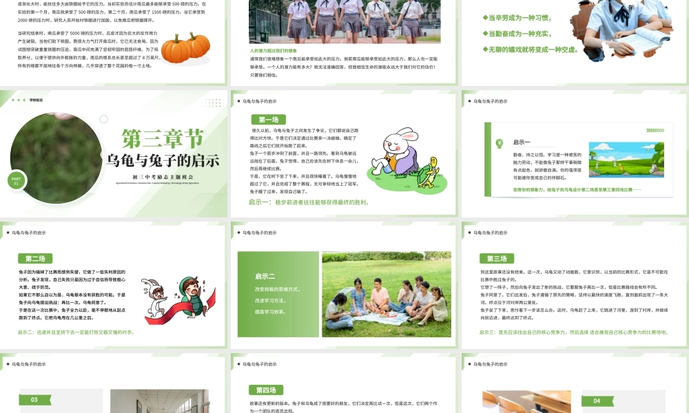 绿色简约清新初三中考励志主题班会.pptx