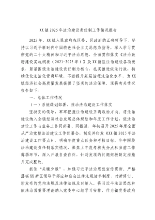 XX镇2025年法治建设责任制工作情况报告.docx