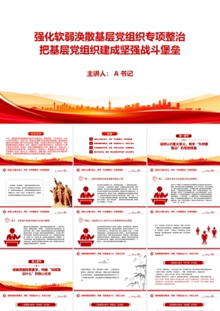 党课PPT：强化软弱涣散基层党组织专项整治，把基层党组织建成坚强战斗堡垒.pptx