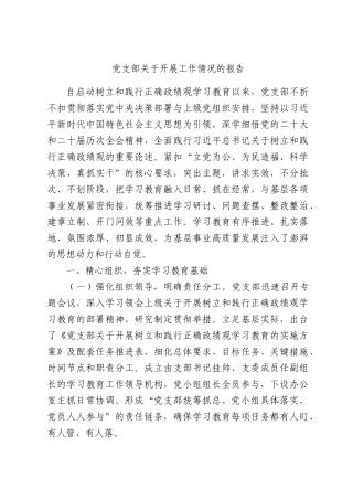 党支部关于开展工作情况的报告.docx