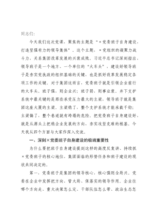 集团公司党课讲稿：××班子自身建设，打造坚强有力的领导集体.docx