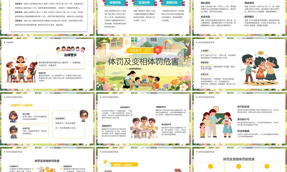 黄色插画风幼师师德师风教育培训.pptx