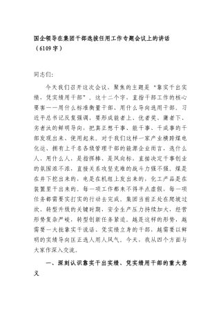 国企领导在集团干部选拔任用工作专题会议上的讲话（6109字）.docx