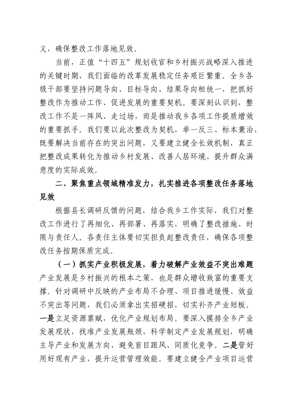 在2026年全乡落实级督查反馈问题整改工作部署会上的讲话.docx_第2页