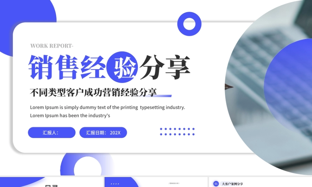 蓝色商务销售经验分享 .pptx