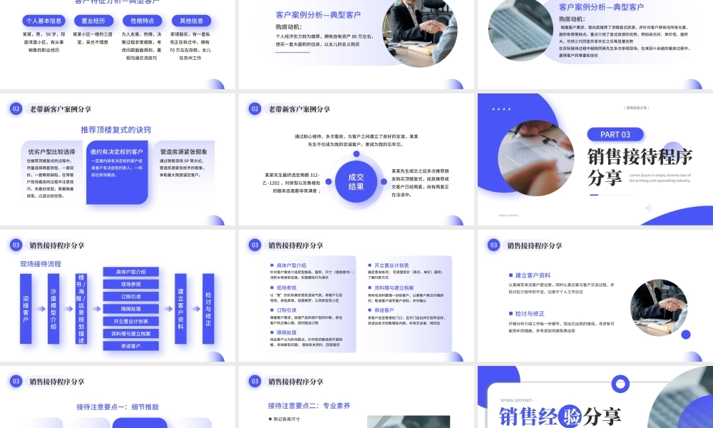 蓝色商务销售经验分享 .pptx