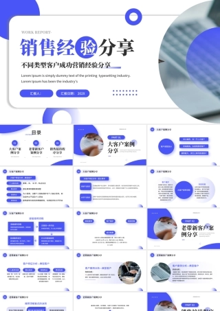 蓝色商务销售经验分享 .pptx