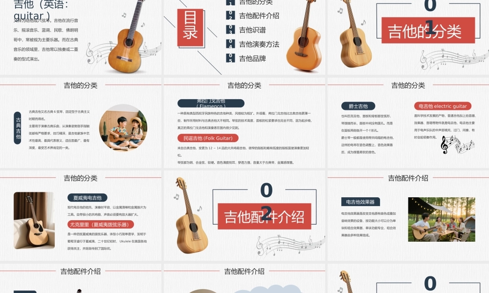 蓝色简约风乐理入门吉他培训.pptx