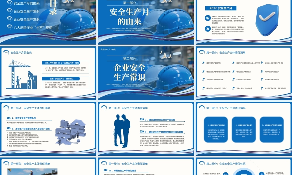 蓝色简约安全生产月 .pptx