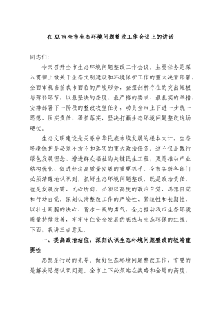 在全生态环境问题整改工作会议上的讲话.docx