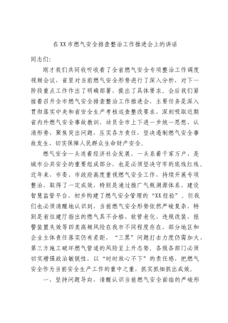 在燃气安全排查整治工作推进会上的讲话.docx