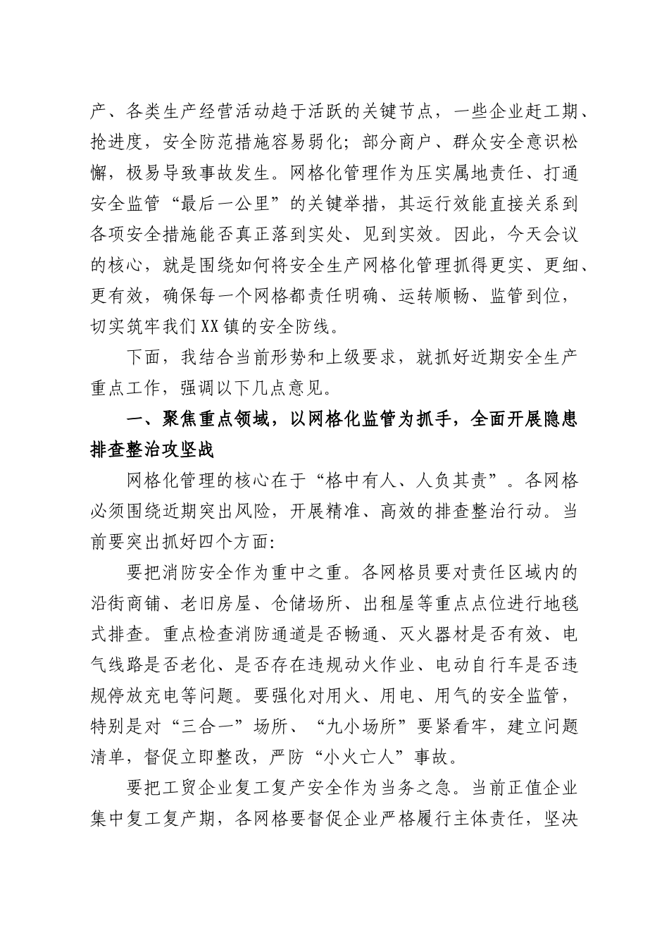 在XX镇安全生产网格化管理专题会议上的讲话.docx_第2页