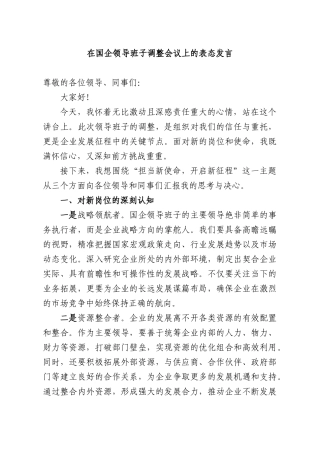 在国企领导班子调整会议上的表态发言.docx
