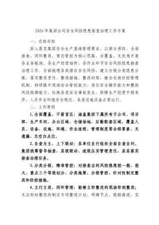 2026年集团公司安全风险隐患排查治理工作方案.docx