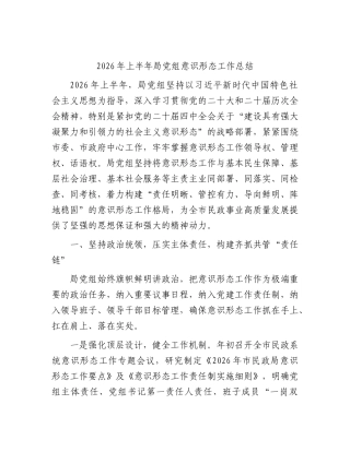 2026年上半年局党组意识形态工作总结（民政）.docx