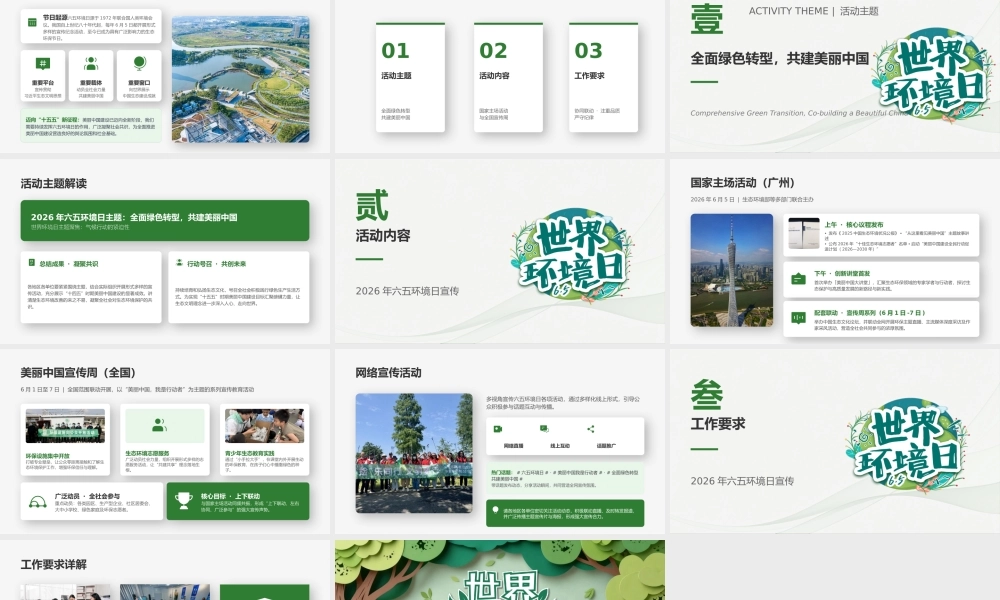 PPT：2026年六五环境日全面绿色转型共建美丽中国宣传课件.pptx