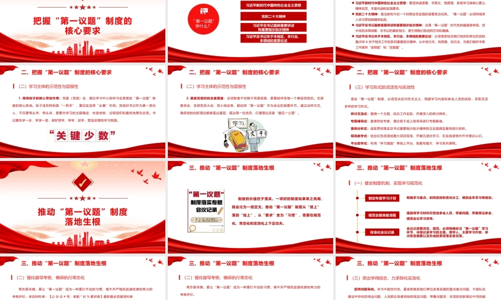 党课+PPT：《全面把握“第一议题”制度的来龙去脉与实践要求》ppt.pptx