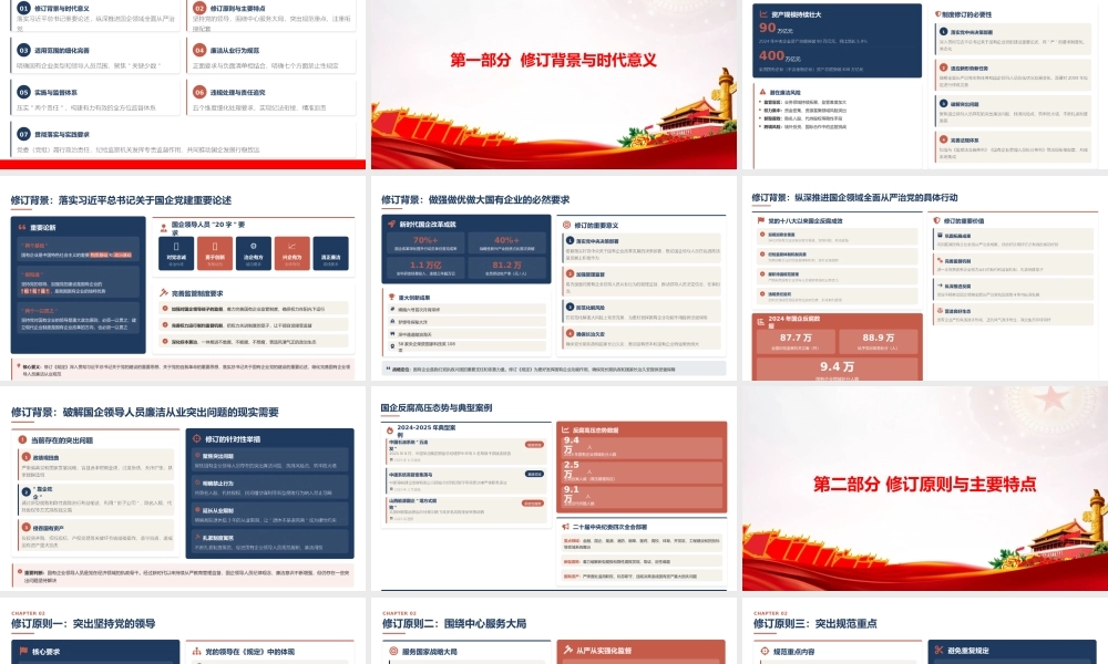 党课PPT：学习贯彻《国有企业领导人员廉洁从业若干规定》，不断深化国有企业党风廉政建设.pptx