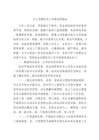 关于近期防汛工作情况的报告.docx