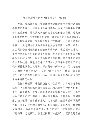 坚持党建引领助力“国企振兴”“跃龙门”.docx