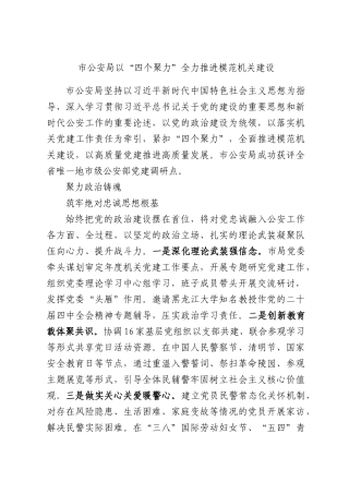 公安以“四个聚力”全力推进模范机关建设.docx